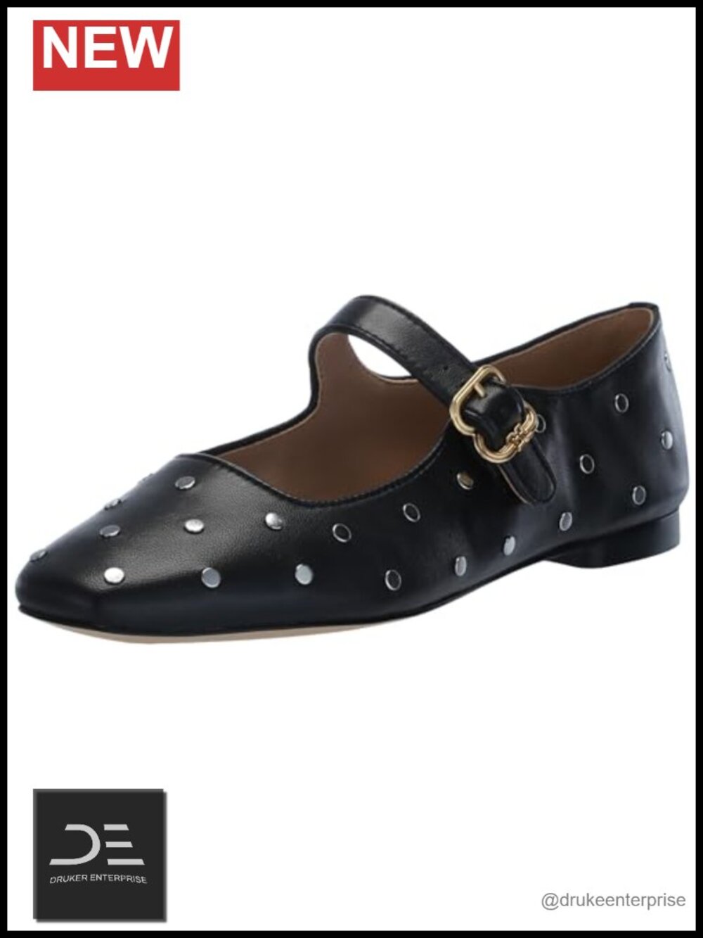 Sam Edelman Michaela Stud Leather Mary Jane Flats